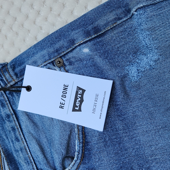 Nwt Levi's RE/DONE High Rise Distressed Stovepipe Jeans - Picture 12 of 16